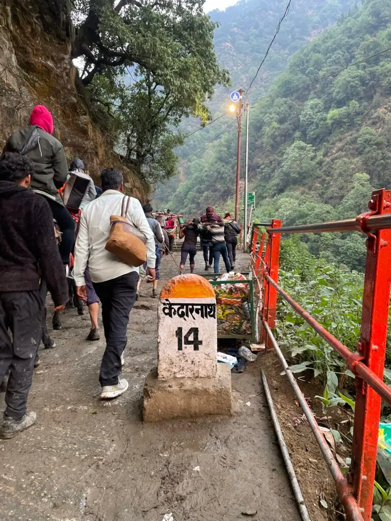 Pilgrims at Kedarnath Temple during Kedarnath Trek 2026 yatra