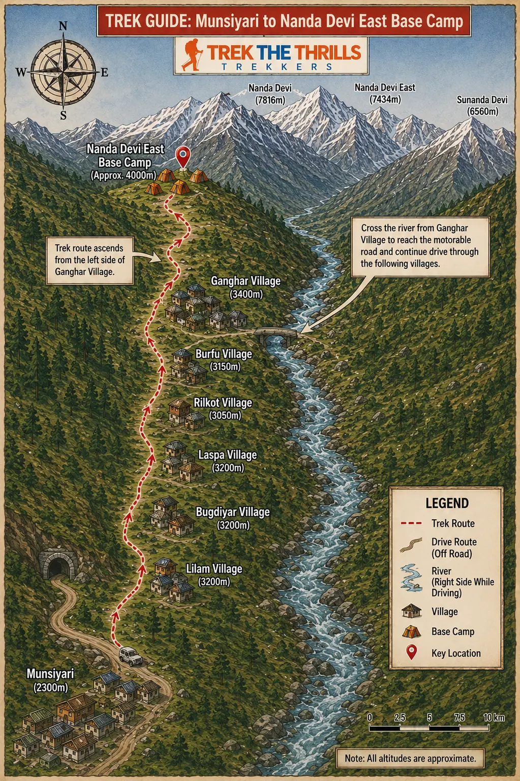 Nanda Devi East Base Camp Trek Route map 2026